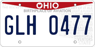 OH license plate GLH0477