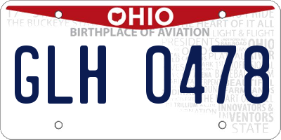 OH license plate GLH0478
