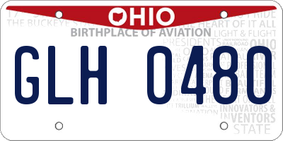 OH license plate GLH0480