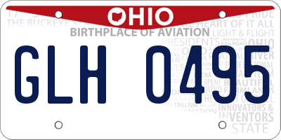 OH license plate GLH0495