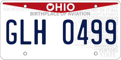 OH license plate GLH0499