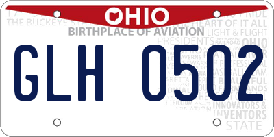 OH license plate GLH0502