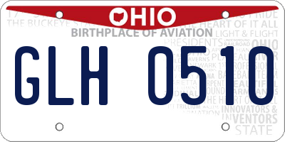 OH license plate GLH0510