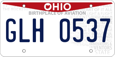 OH license plate GLH0537