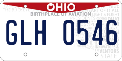 OH license plate GLH0546