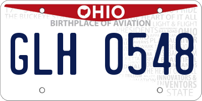 OH license plate GLH0548