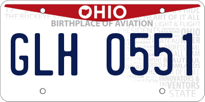 OH license plate GLH0551