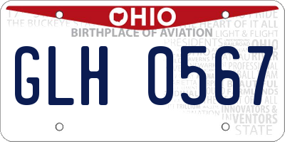 OH license plate GLH0567
