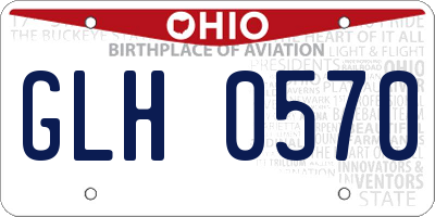 OH license plate GLH0570