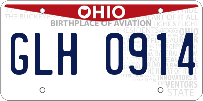 OH license plate GLH0914