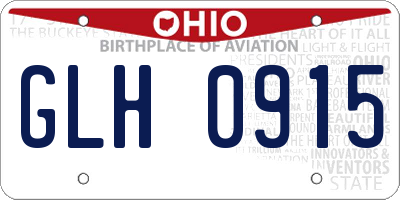 OH license plate GLH0915