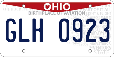 OH license plate GLH0923