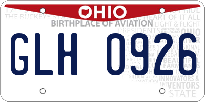OH license plate GLH0926