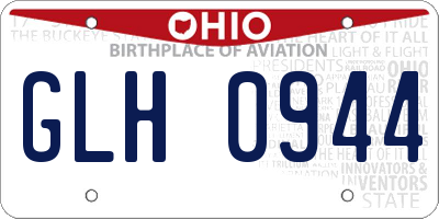 OH license plate GLH0944