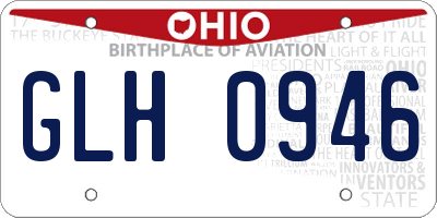 OH license plate GLH0946