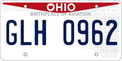 OH license plate GLH0962