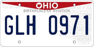 OH license plate GLH0971