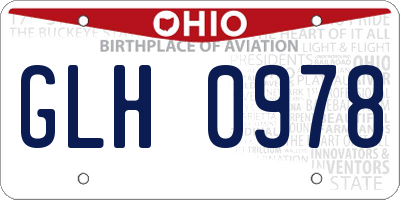 OH license plate GLH0978