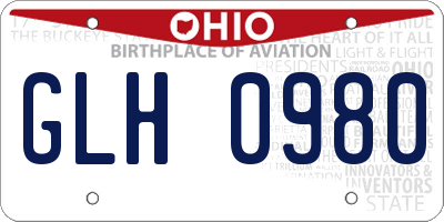 OH license plate GLH0980