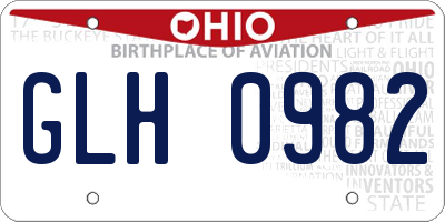 OH license plate GLH0982