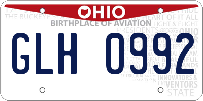 OH license plate GLH0992