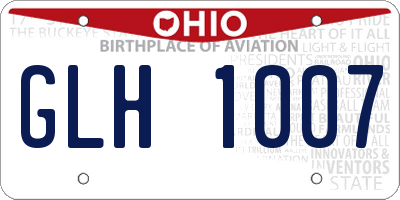 OH license plate GLH1007
