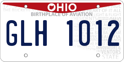 OH license plate GLH1012