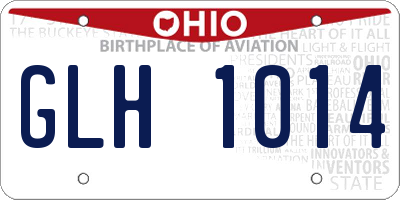 OH license plate GLH1014