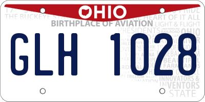 OH license plate GLH1028