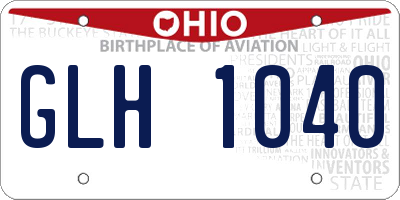 OH license plate GLH1040