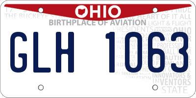 OH license plate GLH1063