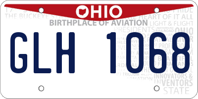OH license plate GLH1068