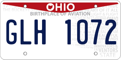 OH license plate GLH1072