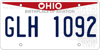 OH license plate GLH1092
