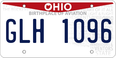 OH license plate GLH1096