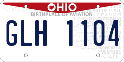 OH license plate GLH1104