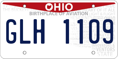 OH license plate GLH1109