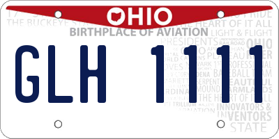 OH license plate GLH1111
