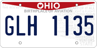 OH license plate GLH1135