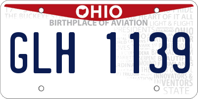 OH license plate GLH1139