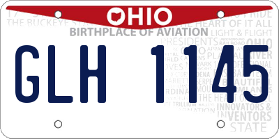 OH license plate GLH1145