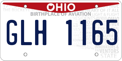 OH license plate GLH1165