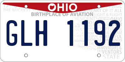 OH license plate GLH1192