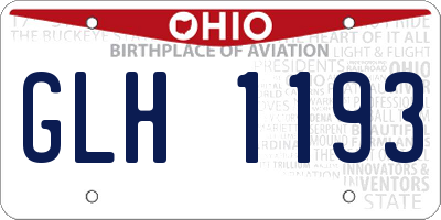OH license plate GLH1193