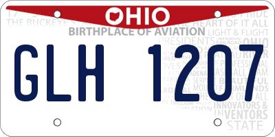 OH license plate GLH1207