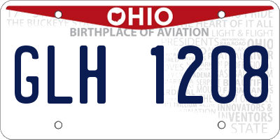 OH license plate GLH1208