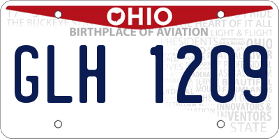OH license plate GLH1209