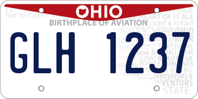 OH license plate GLH1237