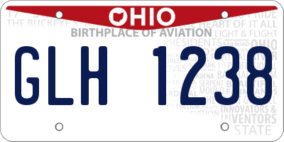 OH license plate GLH1238