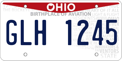 OH license plate GLH1245